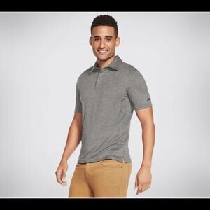 SKECHERS GO GOLF Men’s Polo Short Sleeve Shirt Size Large in Heather Grey